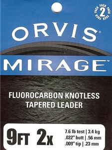 MIRAGE FLUOROCARBON TROUT LEADERS 9'